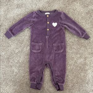 Purple Kids One Piece with Heart Patch